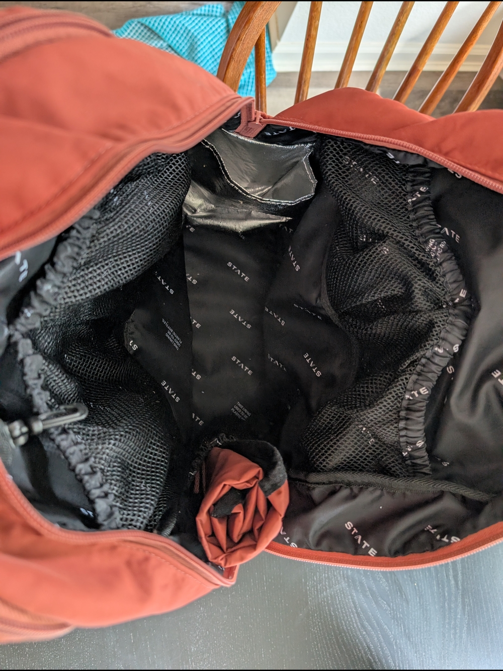 STATE Rust Red/Salmon Baby Diaper Backpack - Picture 4 of 5